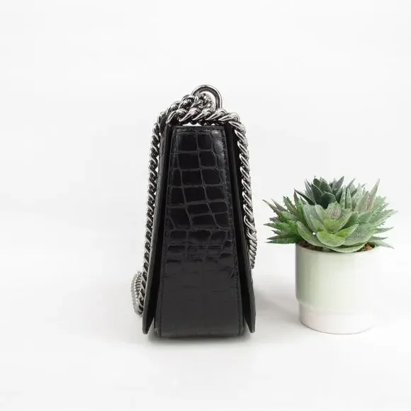 Authentic Stella McCartney Croc Embossed Faux Leather Falabella Star Box Bag - Picture 5 of 12